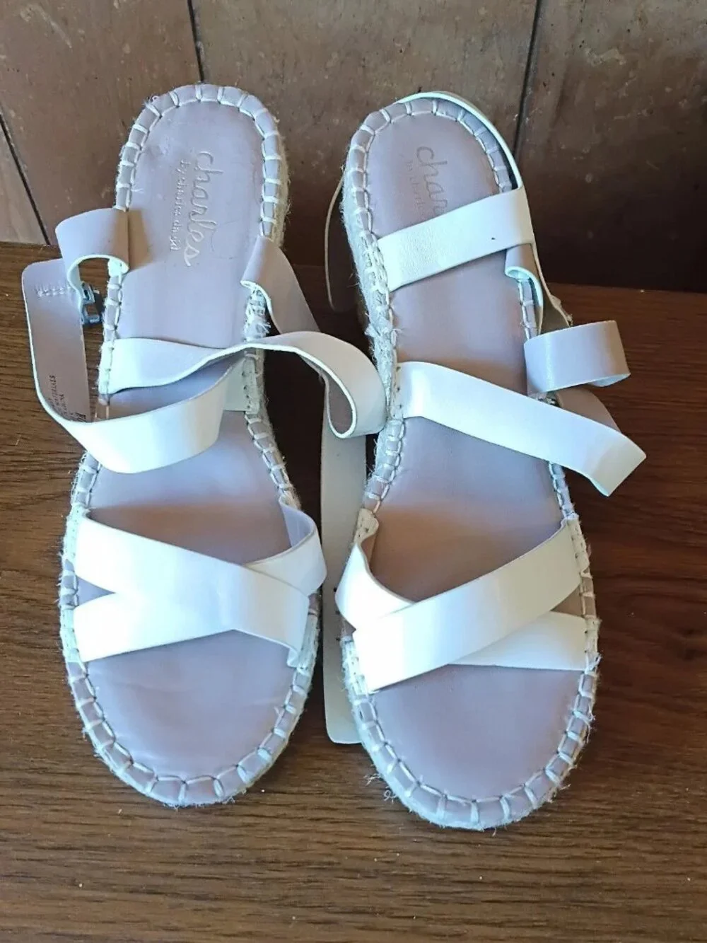Charles by Charles David Norway Espadrille Wedge Sandals Size 10M White New
